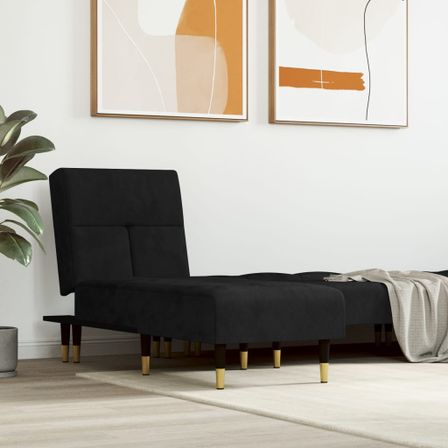 Chaise longue noir velours
