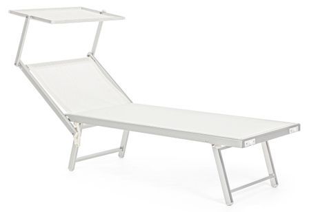 Chaise longue pliante en aluminium blanc Jorgia - Lot de 2