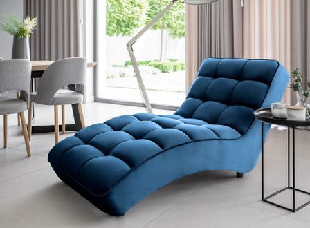 Chaise longue RIKAL en velours capitonné