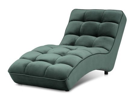 Chaise longue RIKAL en velours capitonné
