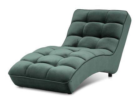 Chaise longue RIKAL en velours capitonné