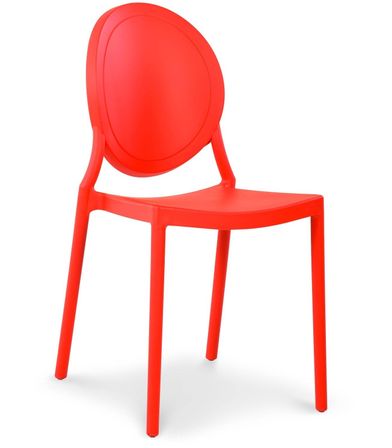 Chaise médaillon empilable polypropylène rouge July - Lot de 4