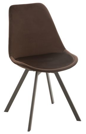 Chaise métal textile marron foncé Helena L 55 cm