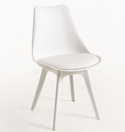 Chaise moderne ARKO - Polypropylène & coussin en simili cuir