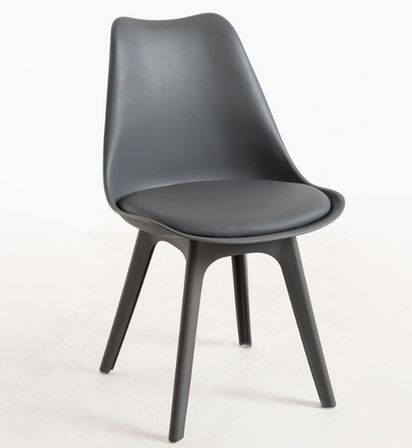 Chaise moderne ARKO - Polypropylène & coussin en simili cuir