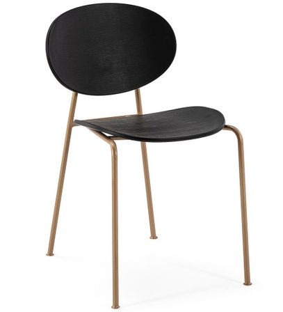 Chaise moderne noir et pieds métal doré NIVO