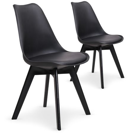 Chaise moderne Noir Plaza - Lot de 2