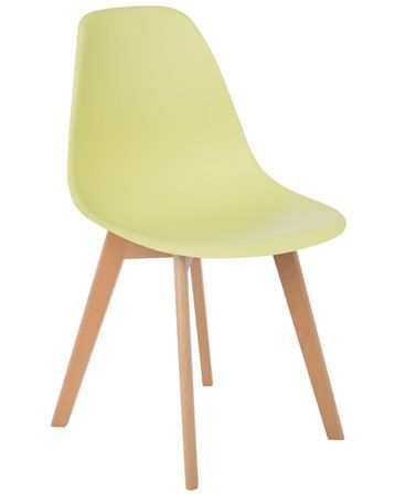 Chaise nordique anis mate et pieds hêtre clair Tula - Lot de 2