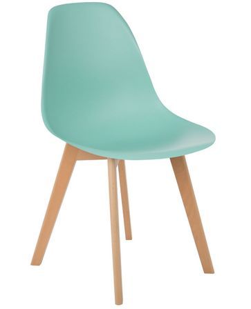 Chaise nordique émeraude et pieds hêtre clair Nordo - Lot de 2
