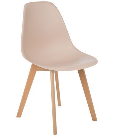 Chaise nordique moka mate et pieds hêtre clair Tula - Lot de 2