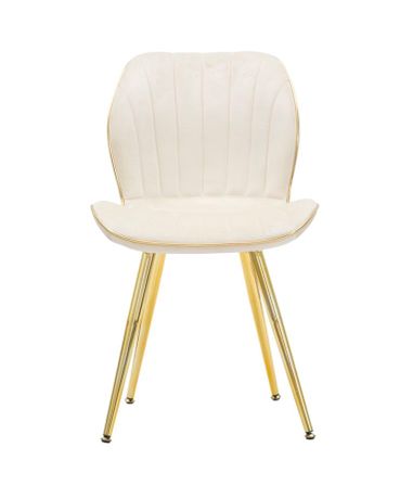 Chaise paris space crème/or ensemble de 2 pièces 46x58x77 cm