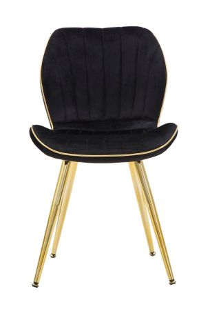 Chaise paris space noir/or ensemble de 2 pièces 46x58x77 cm