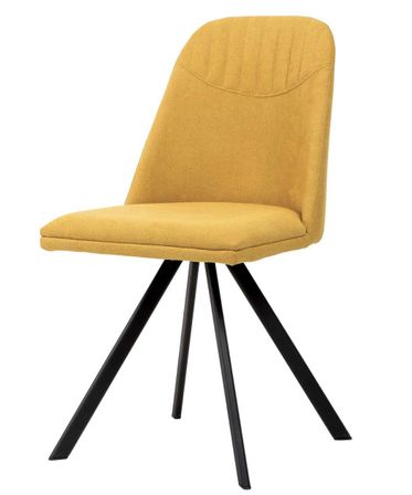 Chaise pivotante Kriza à 180º en tissu avec pieds en métal noir – Design contemporain