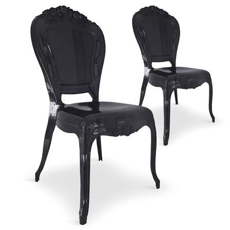 Chaise Plexi noir King - Lot de 2