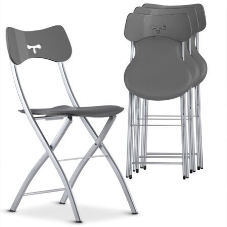 Chaise pliante Grise Tedy