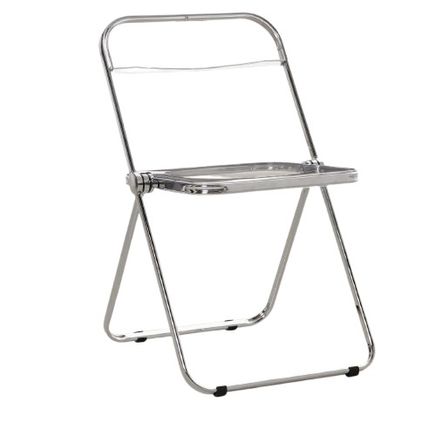 Lot de 4 chaises pliantes métal chromé et polycarbonat transparent KIVA