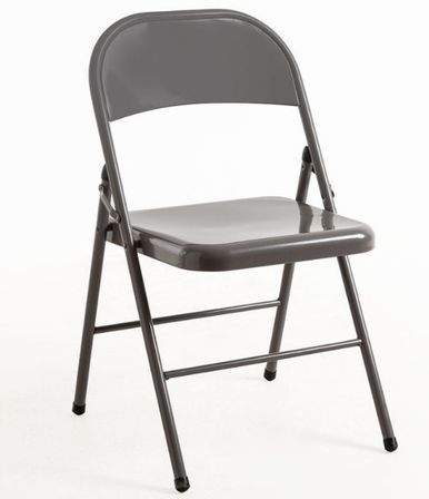 Chaise pliante métal gris brillant Taly - Lot de 2
