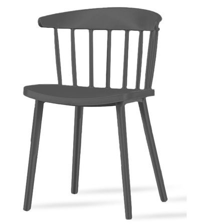 Chaise polypropylène plastique gris Charly