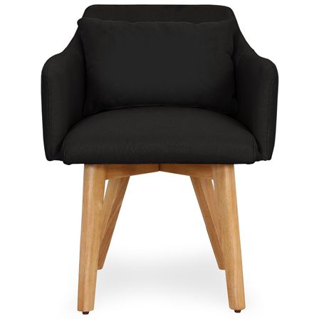 Chaise scandinave avec accoudoir tissu noir Kendi