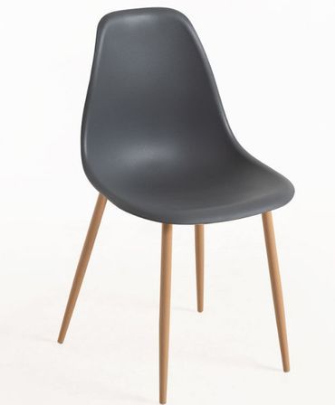 Chaise scandinave gris foncé et naturel Kerry - Lot de 2