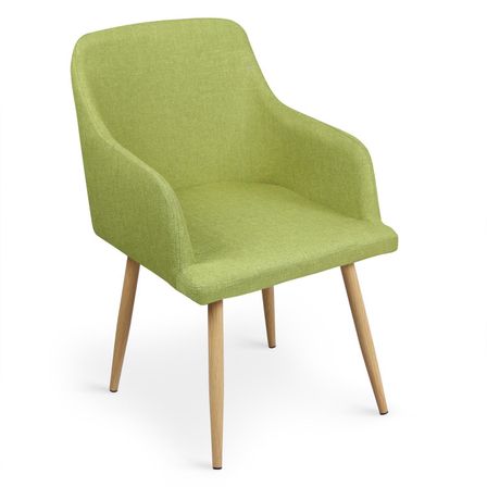 Chaise Scandinave Tissu Vert Paola - Lot de 2