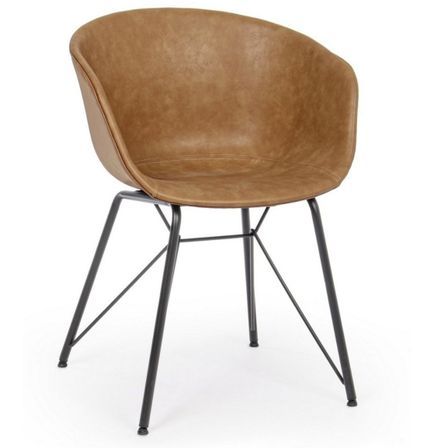 Chaise simili cuir WARHOL - Style vintage