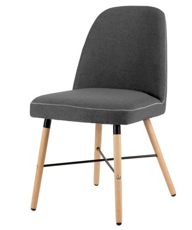 Chaise style scandinave en bois de hêtre et tissu Otrika