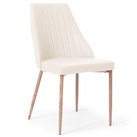 Chaise Tissu Beige Dolly - Lot de 4