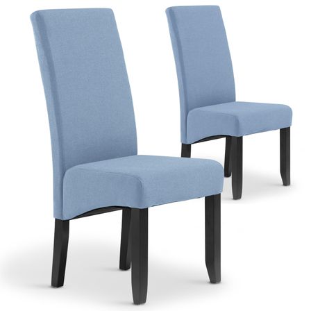 Chaise Tissu Bleu clair Soft - Lot de 2