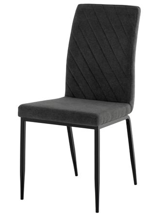 Chaise confort Teva – Tissu matelassé et pieds métal noir pour intérieur moderne