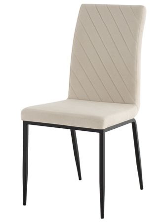 Chaise confort Teva – Tissu matelassé et pieds métal noir pour intérieur moderne