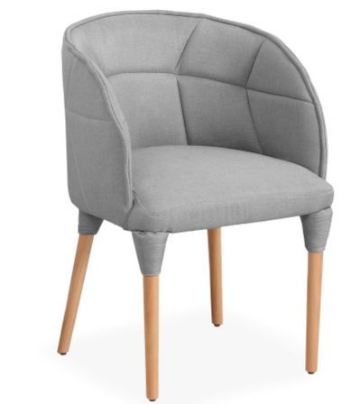 Chaise tissu matelassé gris clair Norda