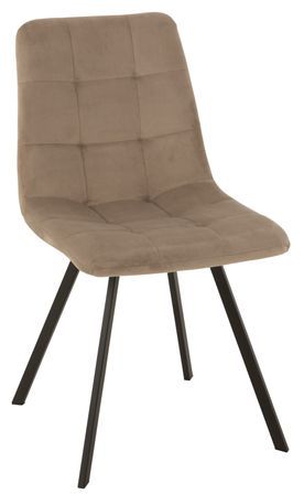 Chaise tissu métal beige Megara