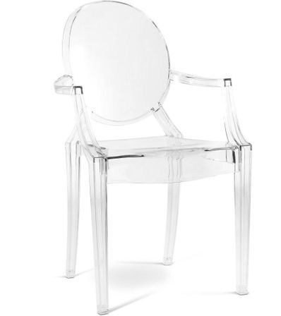 Chaise transparente ELIZA avec accoudoir