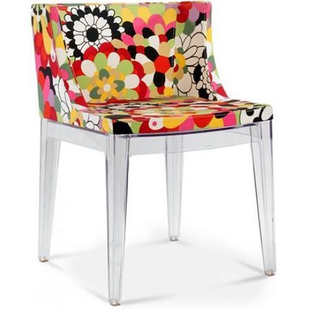 Chaise transparente et imprimée floral Delice
