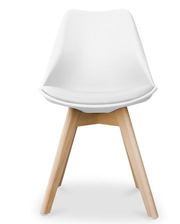 Chaise Tula style nordique - Assise en simili cuir et pieds en bois clair