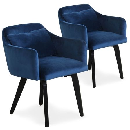 Chaise velours bleu Gabby - Lot de 2