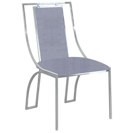 Chaise velours et pieds métal argenté Carita - Lot de 2