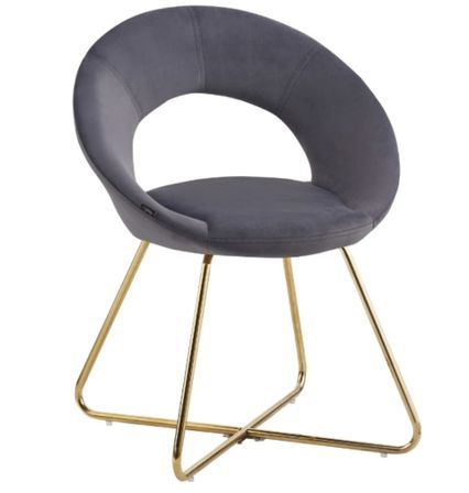 Chaise velours et pieds métal doré Bolda - Lot de 4