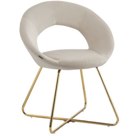 Chaise velours et pieds métal doré Bolda - Lot de 4