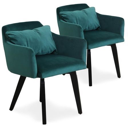 Chaise velours vert Gabby - Lot de 2