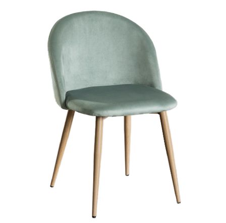 Chaise VIDA confort moderne - Velours et pieds en métal effet bois naturel