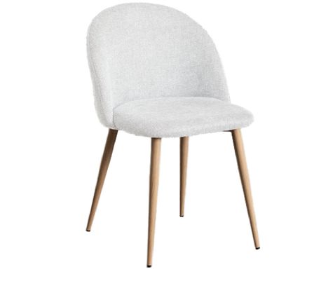 Chaise VIDA confort tendance - Tissu et pieds en métal effet bois naturel