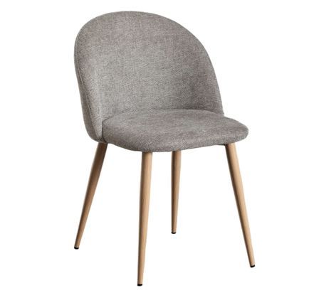 Chaise VIDA confort tendance - Tissu et pieds en métal effet bois naturel