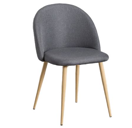 Chaise VIDA confort tendance - Tissu et pieds en métal effet bois naturel
