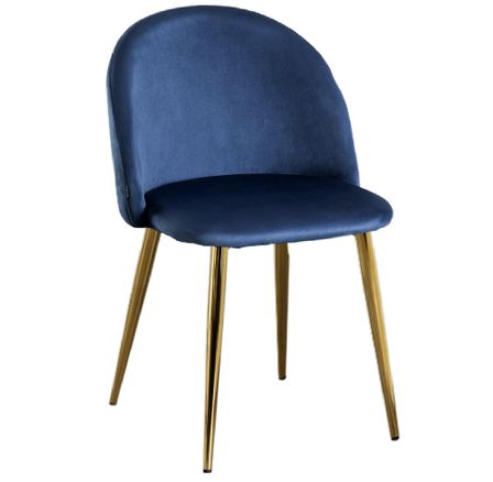 Chaise VIDA design - Velours et pieds en métal doré