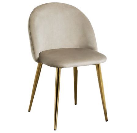 Chaise VIDA design - Velours et pieds en métal doré