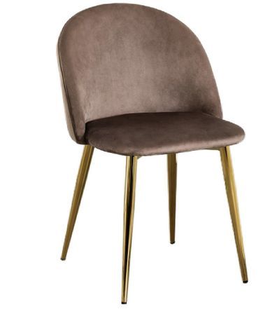 Chaise VIDA design - Velours et pieds en métal doré