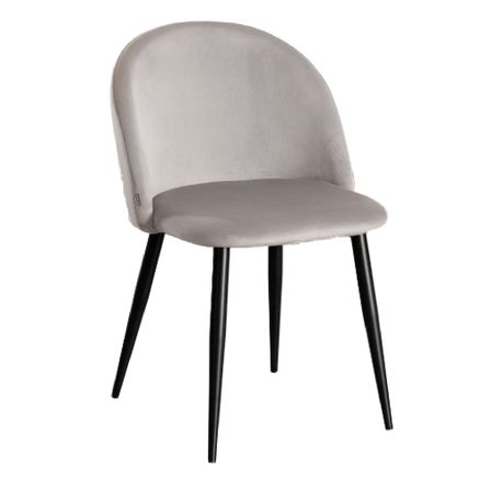 Chaise VIDA design - Velours et pieds en métal noir
