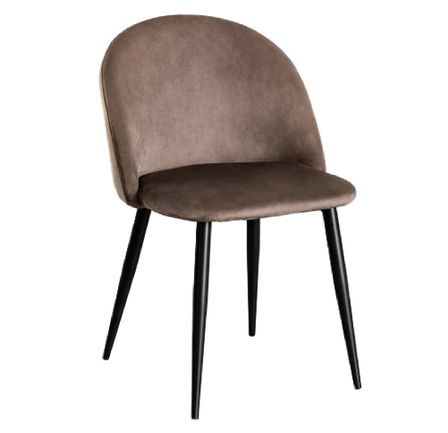 Chaise VIDA design - Velours et pieds en métal noir